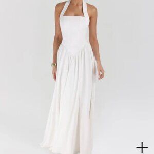 HEIRESS BEVERLY HILLS - White - Halter contour flowy maxi dress - XXS